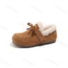 2026 Winter Girls' Retro Bow Warm Hairy Low Top Casual Single Shoes Childrens Versatile Soft Sole Plush Comfortable Cott Shoes