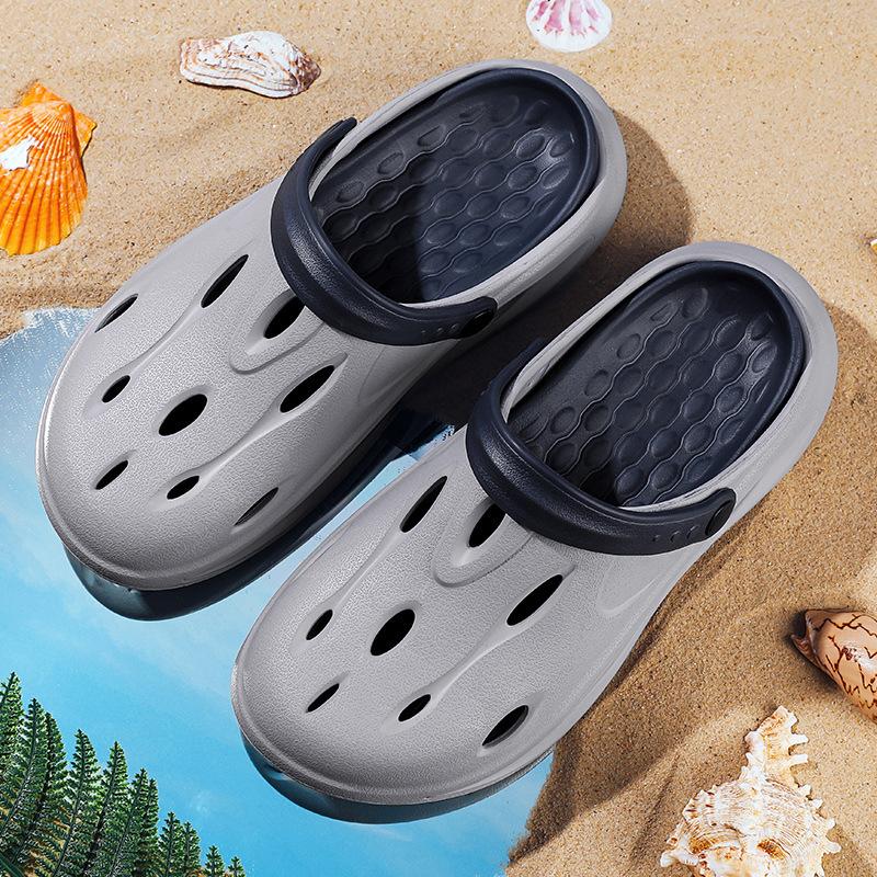 Hole shoes men's new summer platform travel beach bag head sandals outside