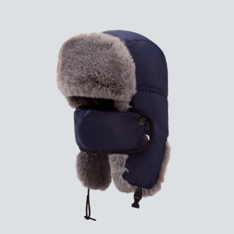 Men's windproof and warm cold hat, winter riding outdoor plush thickened ear protection cotton hat plush hat