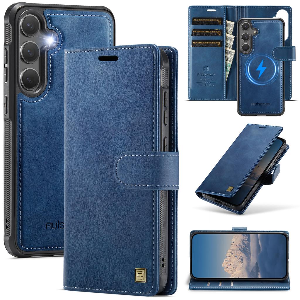 2 In 1 Detachable Magnetic Cards Solt Leather Case For Samsung S25 S26 Ultra S24 Plus FE Edge Wallet Card Pocket Cover