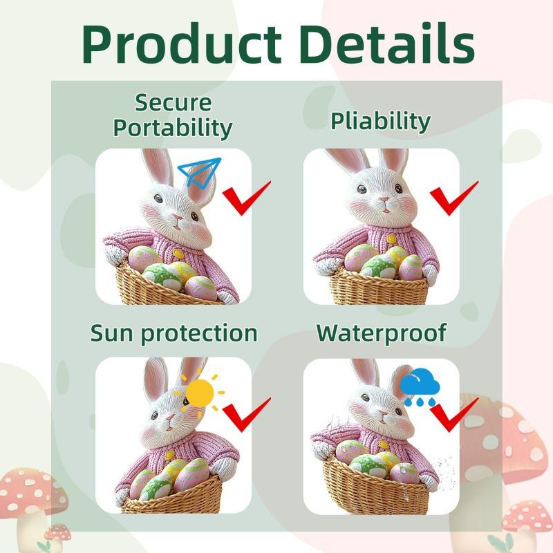 1PC Creative Garden Plug Rabbit Easter Egg Garden Decorative Plug Easter Atmosphere Decorative Props PVC