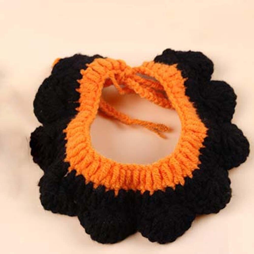 Breathable Halloween Pets Costumes Clothes Pumpkin Halloween Cat Headgear Tie Fashionable Cat Woven Hat Bib Face Decoration