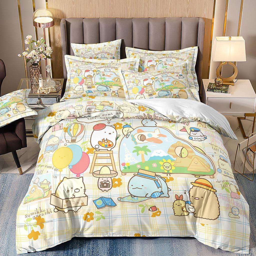 3D Digital Printing Corner Creature Bedding Cartoon Animation Children'S Three-Piece Set
