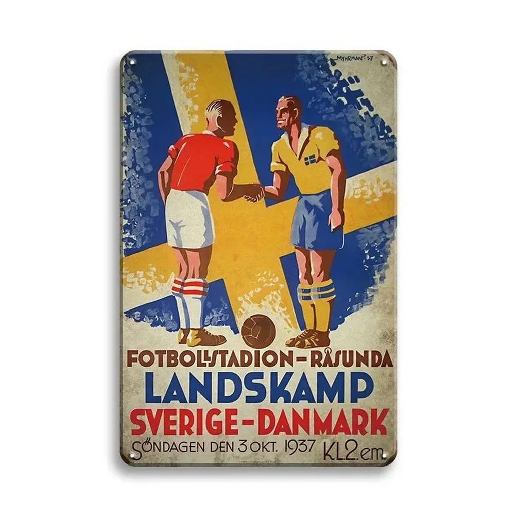 HD Tin Sign Vintage Sports Football Ski Retro Metal Tin Sign for Home Wall Decor