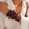 DIEZI 8 Style Vintage Simple Cuff Bangles Fashion Hip Hop Geometric Brown Acrylic Resin Wide Bangles Bracelet Women Men Jewelry