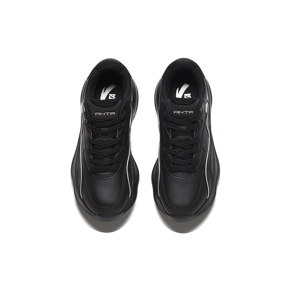 Anta Fabric Abrasion Resistant Low top Casual Shoes Women's Black 922338888-8