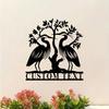 Heron Metal Wall Art, Personalized Bird Name Sign, Home Decor Gift for Men, Hanging Decoration