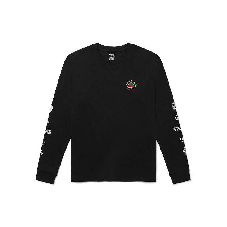 (WMNS) Vans Strawberry Printing Round Neck Pullover Long Sleeves Black Women s VN0A5F6ABLK S