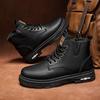 Luksuriøse menn ankelstøvler Retro britiske høye toppstøvler for menn mote skinnsko av høy kvalitet 2024 Nye utendørs menn motorsykkelstøvler