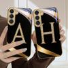 Exquisite letters' P H ' For Samsung Galaxy S26 S20 FE S21 Ultra S23 Plus S24 Ultra S25 S21+ S22Plus S26 Golden glass phone case