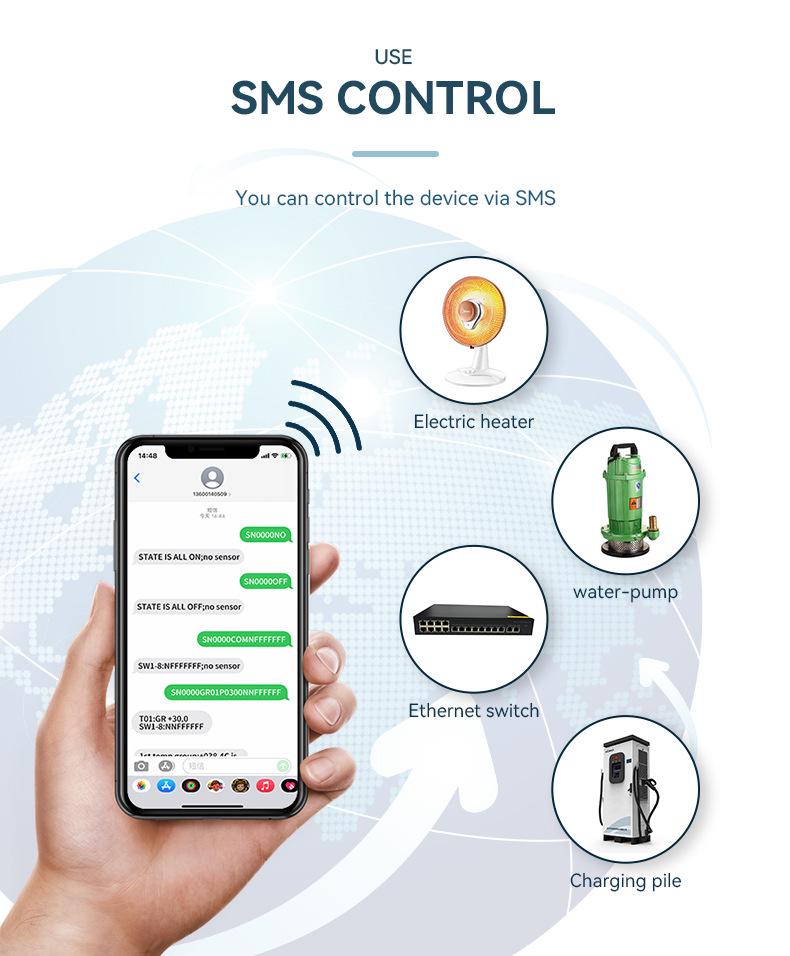 SM4-WLTE-EA 4G 4-Channel Thermocouple PT100 SMS Power Outage Alarm
