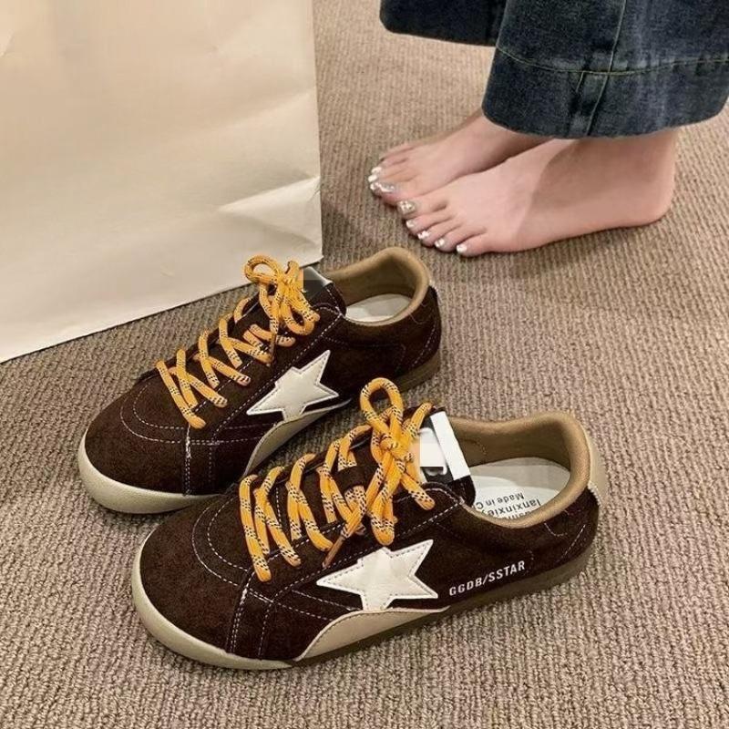 

Ретро обувь для женщин, Новая плоская, Универсальная, Повседневная и Нишевая, Обувь De Xun, Спортивные кеды 40 кофейный