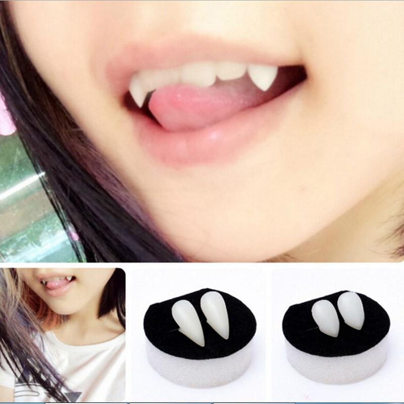 Women Men Fake Vampire Denture Werewolve Cosplay Tiger Tooth Anime Bloodcurdling