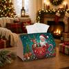 1pc Whimsical Holiday Tissue Box - Santa Deer Cup Napkin Storage Box, Suitable for Rolls/Facial Tissues/Single Sheets, Available for Christmas Road Tr