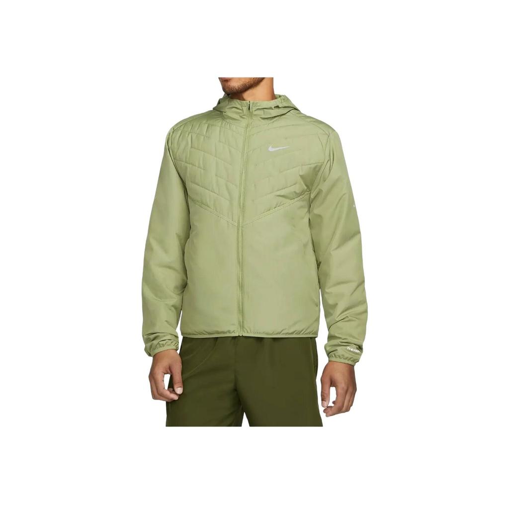 Nike Jednobarevná mikina s kapucí na zip s dlouhým rukávem Pánské bundy Zelená DD5645-334
