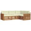 Outdoor Sofa Set with Cushions 4 Pcs Natural and Cream