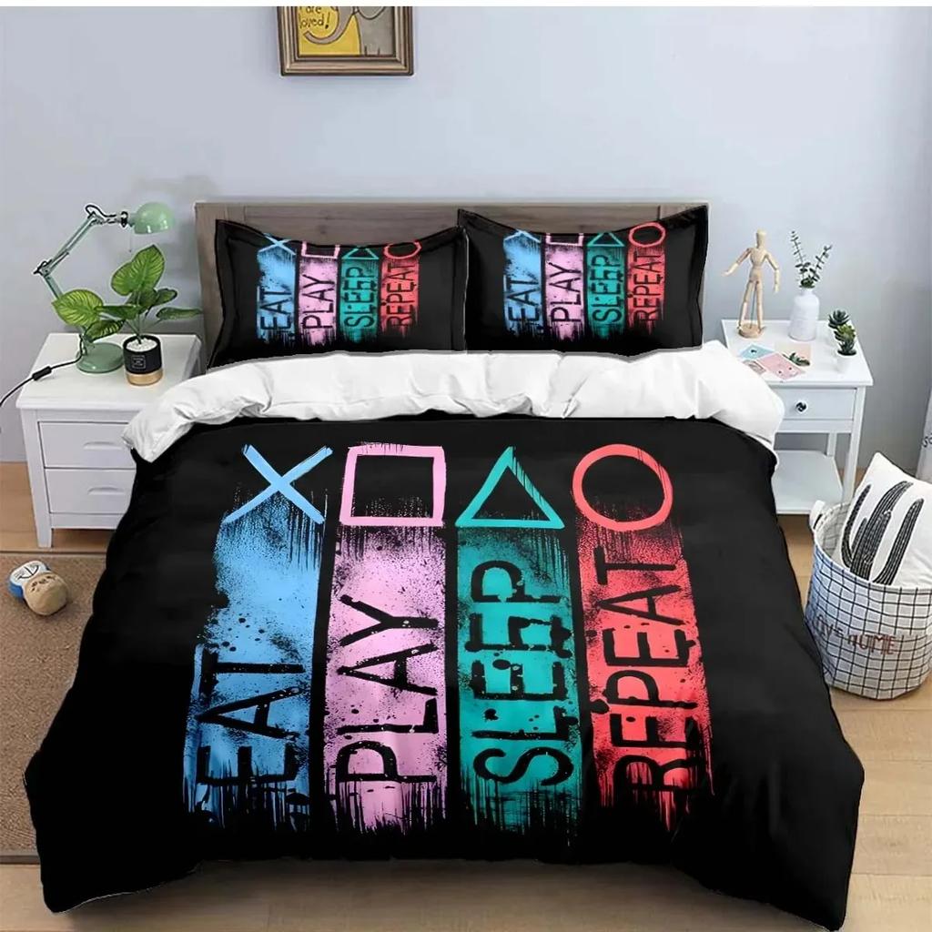 Gamer Controller Print Bedding Sets Exquisite Bed Supplies Set Duvet Cover Bed Comforter Set Bedding Set Luxury Birthday Gift