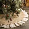 Burlap Christmas Tree Skirt Festive Party Decoration