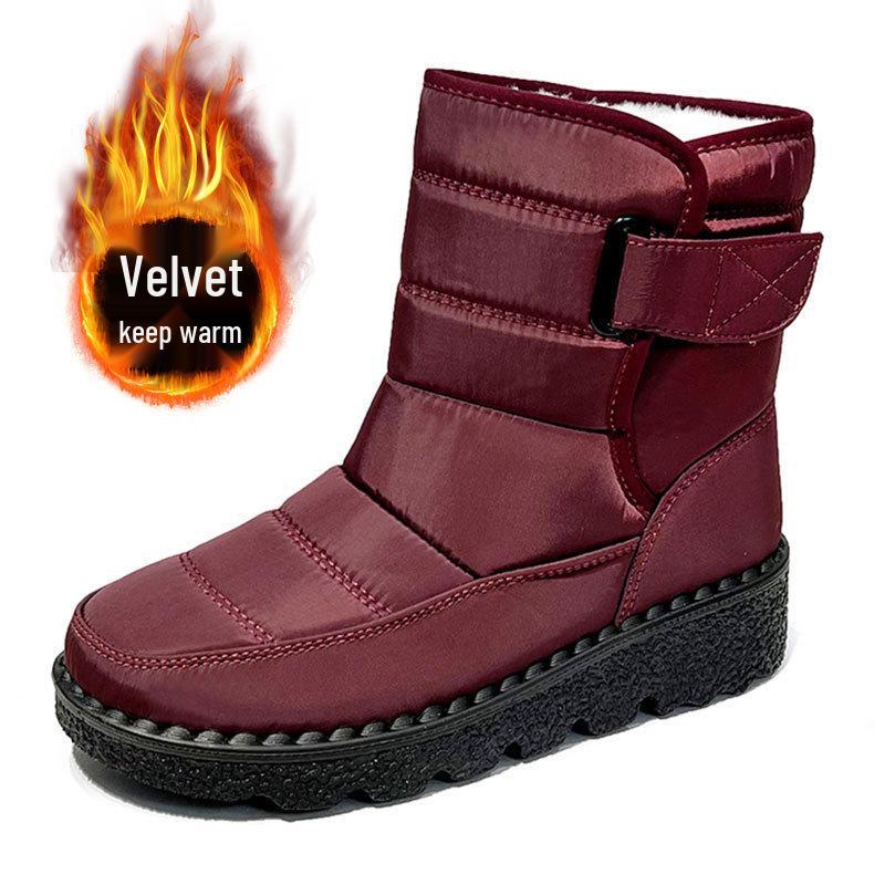 

Unisex Plus Size Cotton Winter Boots 2025 - Thick, Warm, High-Top Outdoor Snow Footwear 44 червоний