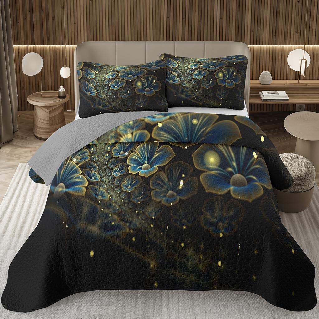 Geometric Quilted Bedspread Full King 3D Stereoscopic Square Bedding Set Modern Fashion Geometry Coverlet Set for Girls Teens