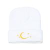 Beanie Trendy Versatile Wool Hat Beanie Star Moon Embroidery Knitted Hat Pullover Hat Men and Women