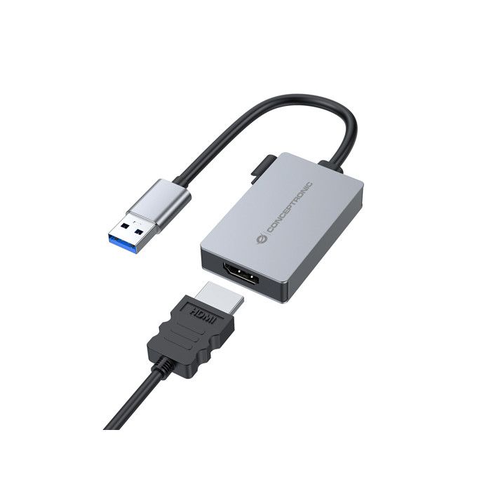 Conceptronic ABBY22G Adattatore USB 3.2 a HDMI 1.4 1920x1080 60Hz Grigio Alluminio