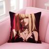 Misa Amane D-Death Notes Pillow Case Anti-Dustmite Pillowcase Invisible Zipper Silky Short Plush Sofa Cushion Cover