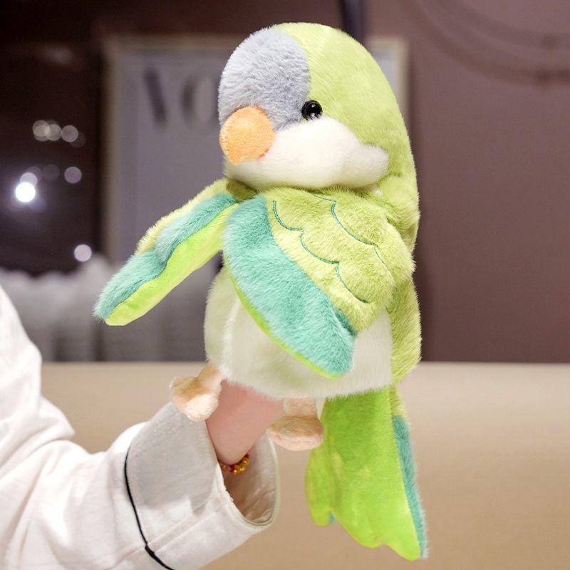 Cute Bird Parrot Hand Puppet Soft Stuffed Fluffy Doll Cosplay Plush Funny Educational Baby Toy Game Kawaii Cockatiel Budgerigar