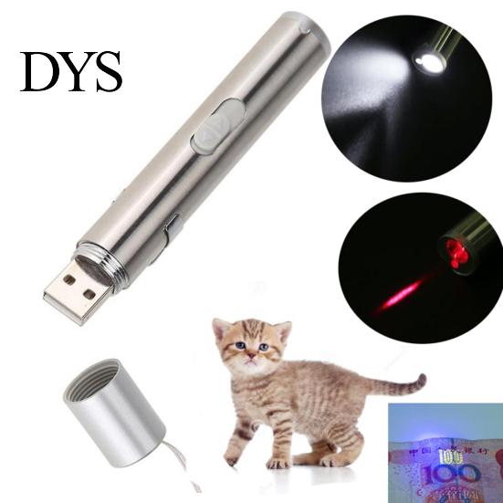3 in 1 Mini USB LED Bright Flashlight Infrared Laser UV Money Detect Torch Lamp
