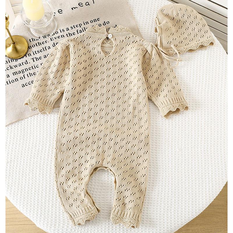 Baby Jumpsuit, Spring and Autumn Styles, Newborn Knitted Long Sleeved Hoodie, Cute Jumpsuit for Boys and Girls, Long Crawling Suit