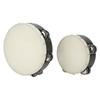 2PCS Wooden Hand Drum Double Row Metal Jingle Bells Sheepskin Percussion Tambourine 6in 8in
