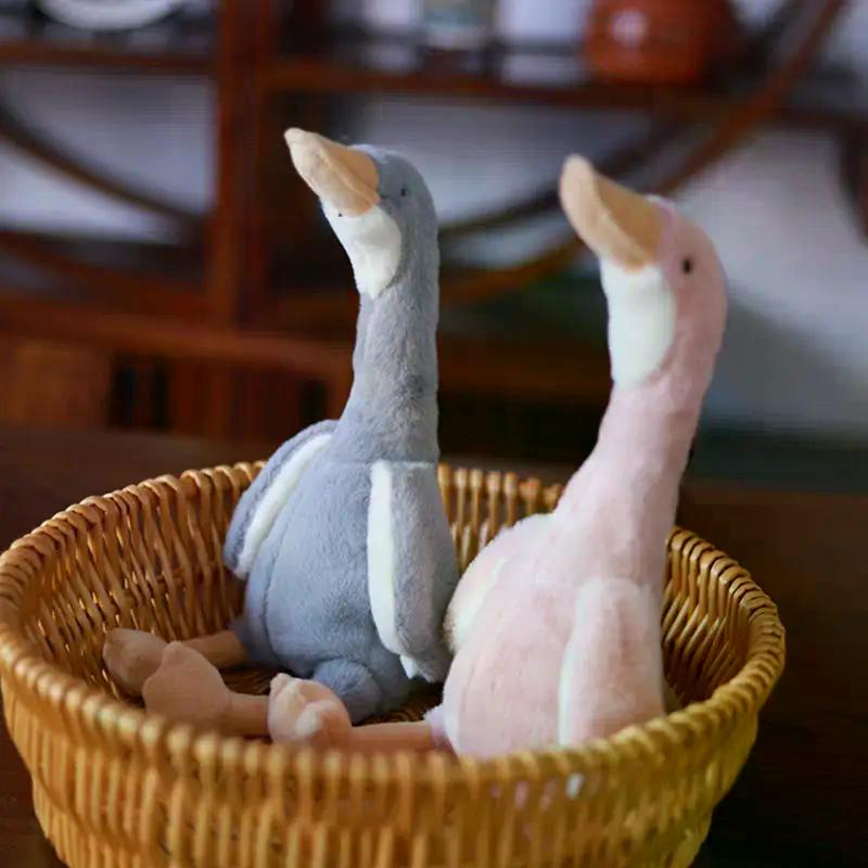 Oie à long cou en peluche Douce poupée en peluche Jouet Animal en peluche câlin Cadeau pour garçon fille Décor de chambre d'enfant