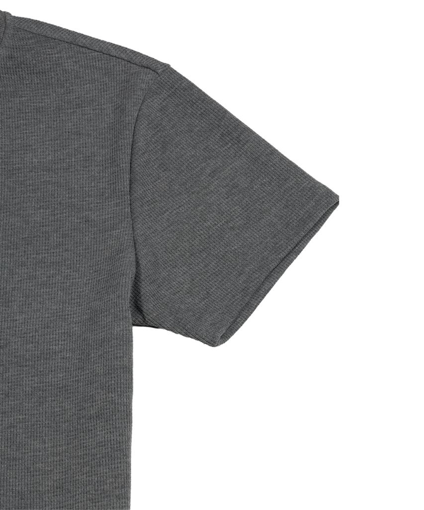 Peulonteuakaibeulaeb [2Pack] Waffle Cotton Henley Neck Short Sleeve T-Shirt [2Color]