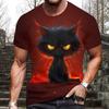 2025 European and American Summer New Men's T-shirt Geometric 3D Printing Casual Short Sleeve Bear Printing