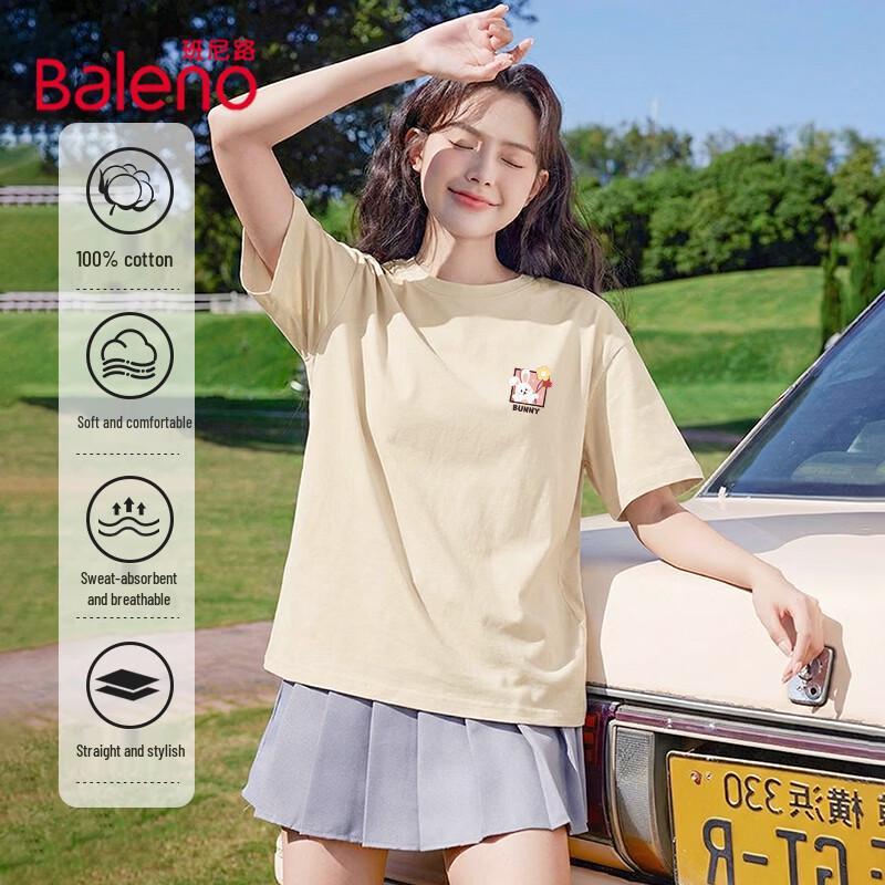 

Baleno Women s Pure Cotton Short Sleeve T-Shirt S