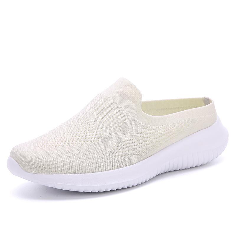 Foreign Trade Large Size 35-42 Women's Shoes Spring Casual Sports Socks Shoes Half Tray Lightweight Breathable Cloth Shoes Soft Sole
