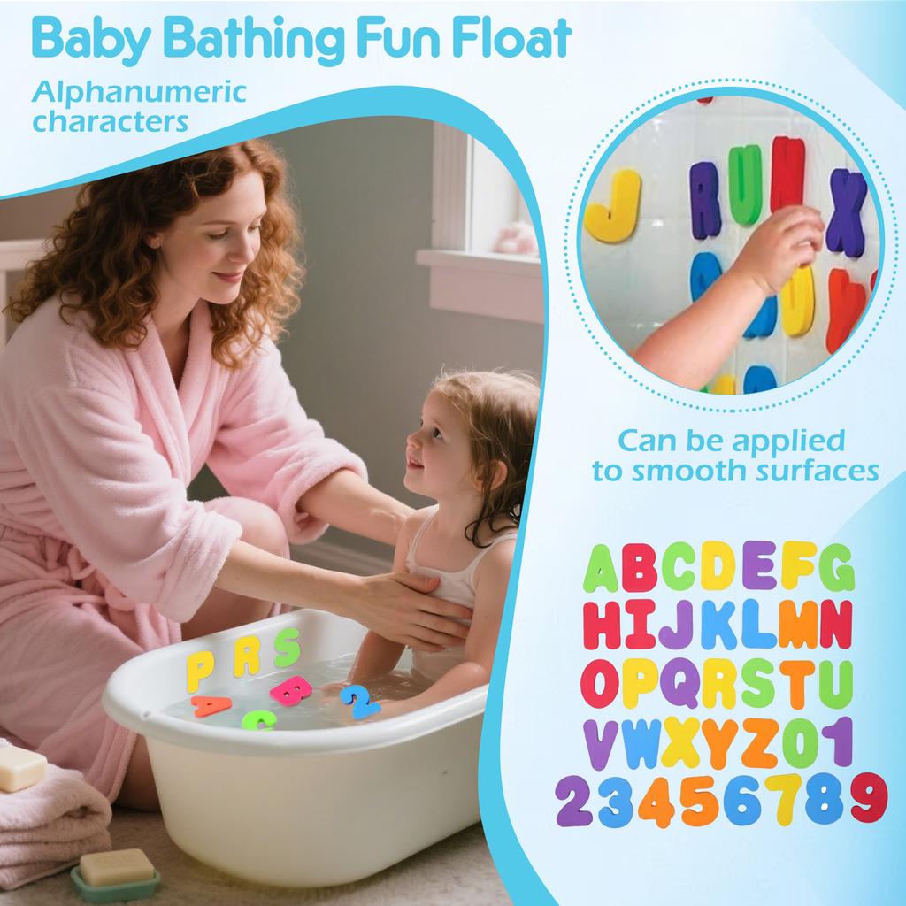Foam Bath Letters And Numbers For Toddlers - Bath Toy Set For Kids 3+ Years - 36 Pieces