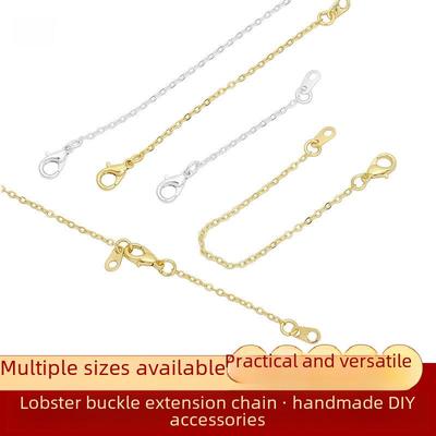 14K Gold-Plated Copper Lobster Clasp Extension Chain for Bracelets & Necklaces
