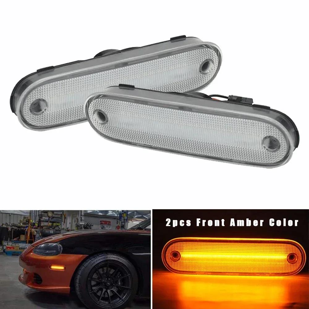 LED Side Marker Light Smoked Lens Front Rear Turn Signal Lights Lamp for MAZDA MX-5 MX5 MIATA 1990-2005