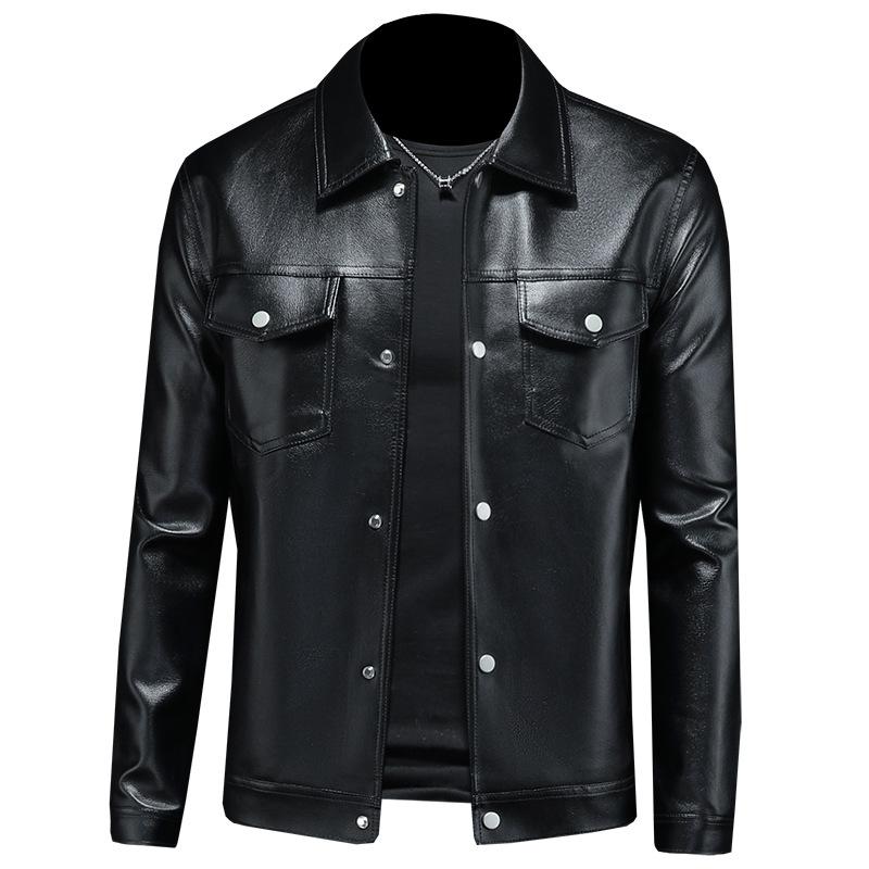 Men's Leather Jacket 2025 Autumn and Winter New Trend Fashion Locomotive Men's Slim Leather Jacket 58983