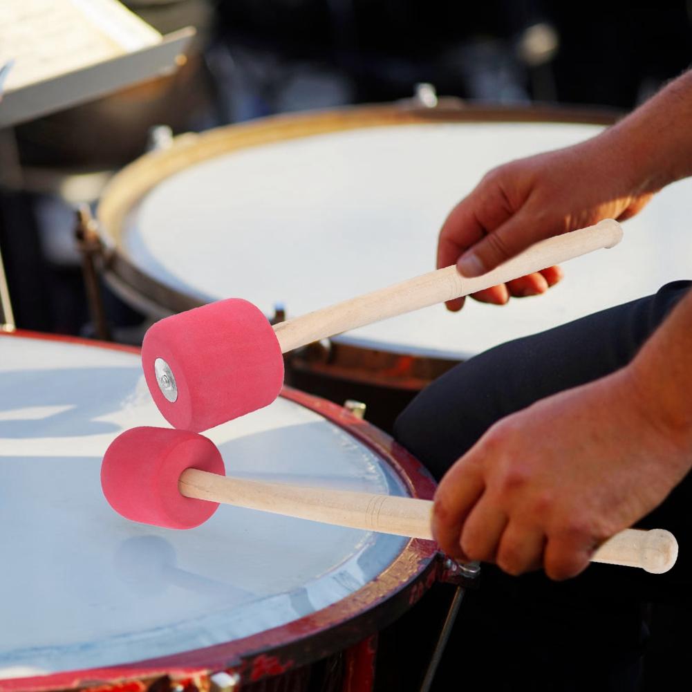 Bass Drum Mallet Stick for Drummer Bands Percussion Instrument Accessory Red