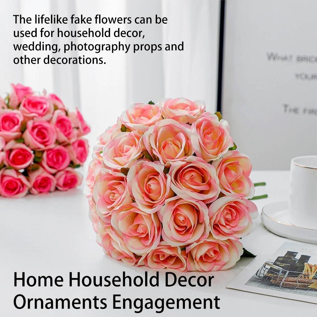 Artificial Flowers Vivid Roses Flower Bride Arrangement for Wedding Engagement Simulation Home Decors Supplies