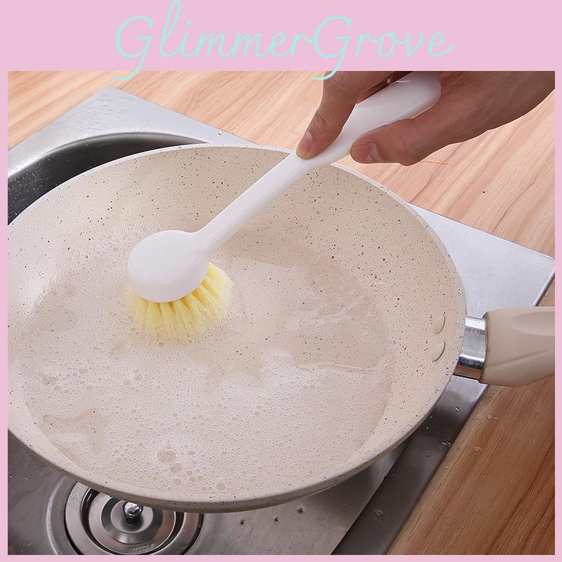 Pot Scrubber Efficient With Long Handle And Plastic Construction For Kitchen Tasks Cleaning