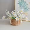 SKTMH Willow Flower Basket with Pearl Handle and Ribbon