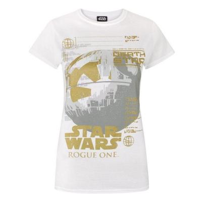 Womens/Ladies Rogue One Metallic Death Star T-Shirt