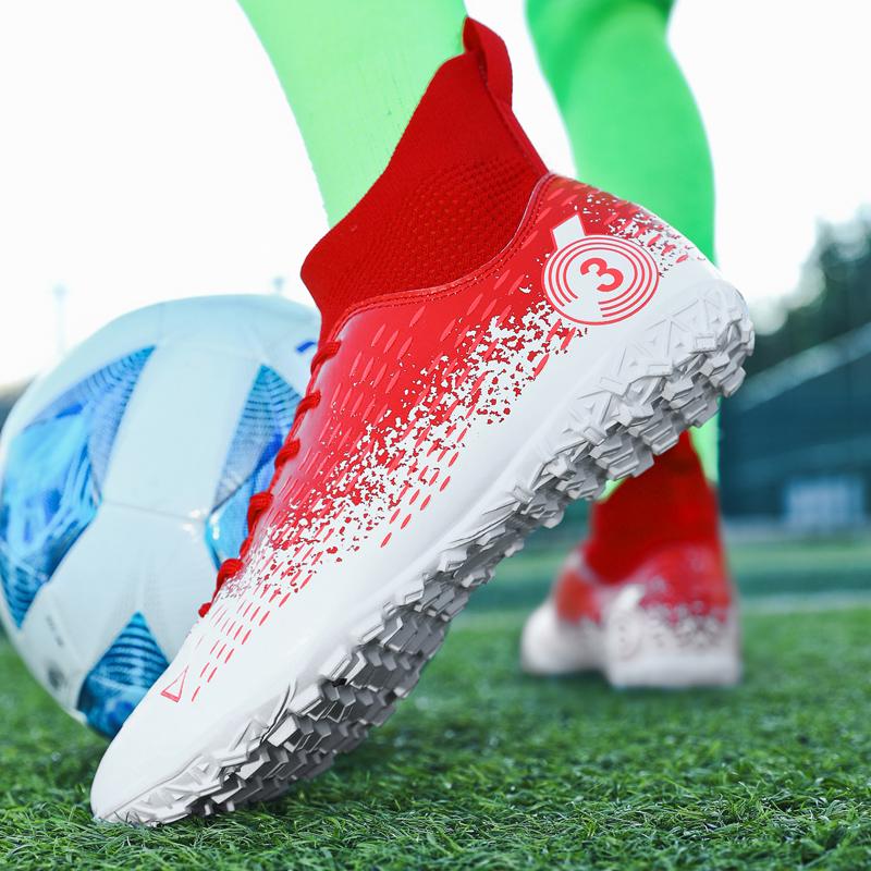 Children Teenagers and Adults New High-quality Shock Absorption Anti-skid Wear-resistant High Top Short Spike Outdoor Football Shoes