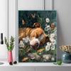 Pitbull and grassland Pattern  3pcs 100% Round Full Drill 5D DIY Diamond Painting Embroidery Cross Stitch Rhinestone Décor