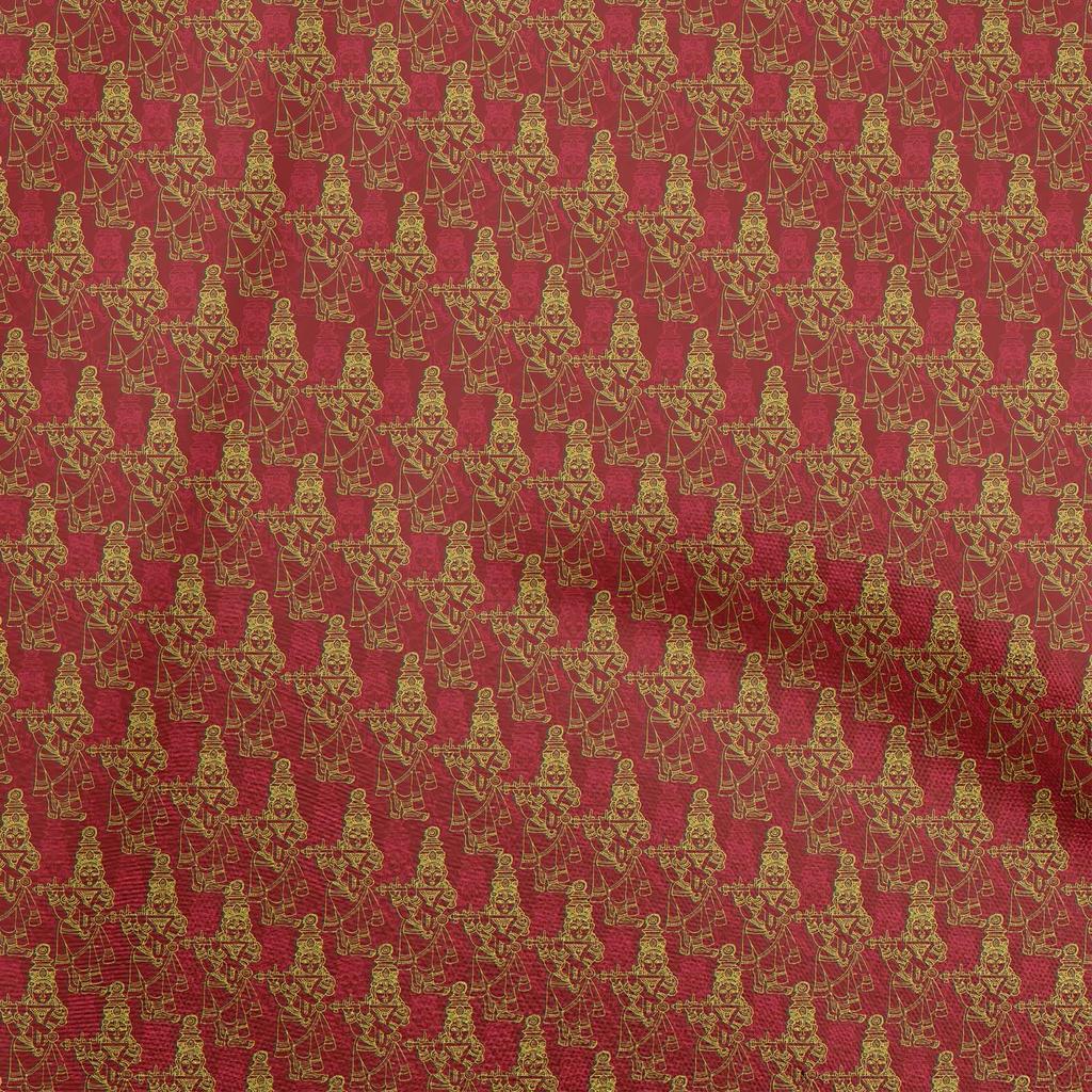 oneOone Cotton Flex Brown Fabric Kalamkari Quilting Supplies Print Sewing Fabric By The Yard 40 Inch