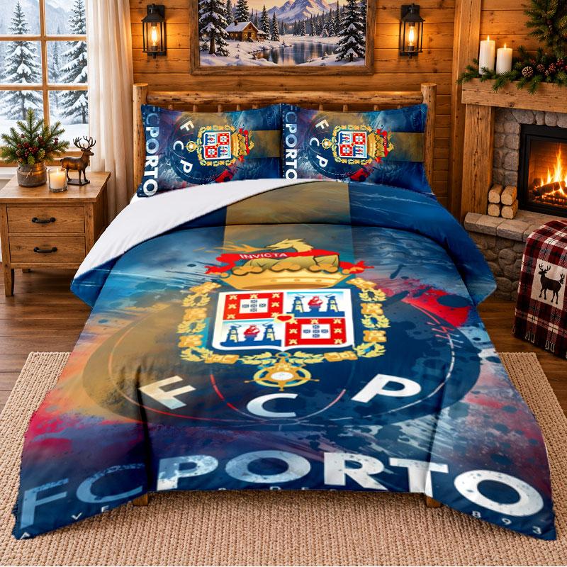 Porto Pattern Bedding 3Pcs Set Bed Sheet And Pillowcases For Indoor Bedroom
