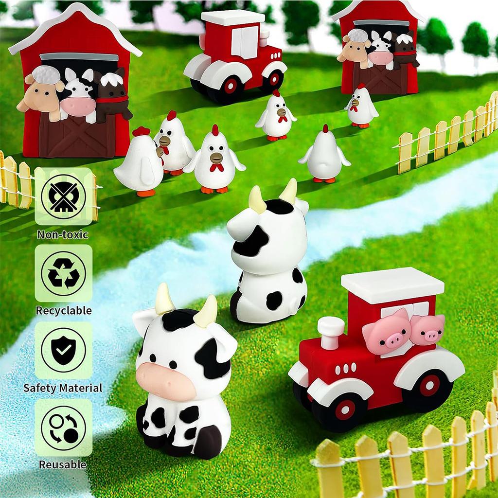 6 st Djur Tårtdekoration Gård Födelsedagstårta Topper Ko Tårtdekoration för Gårdsdjur Baby Shower Födelsedagsfest Dekorationer